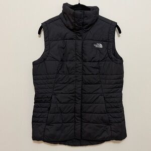 North Face Snap Up Puffer Vest Black Size Small